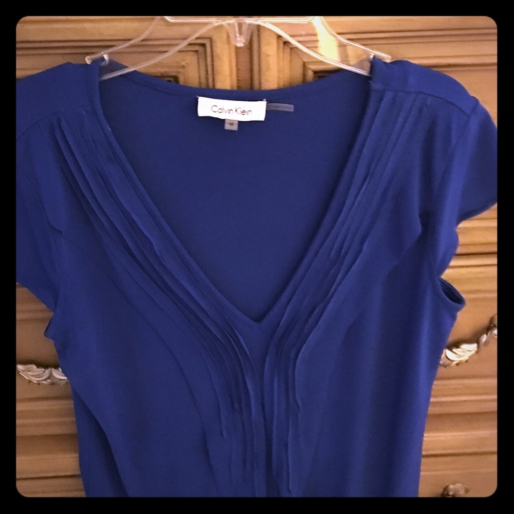 Royal blue knot top